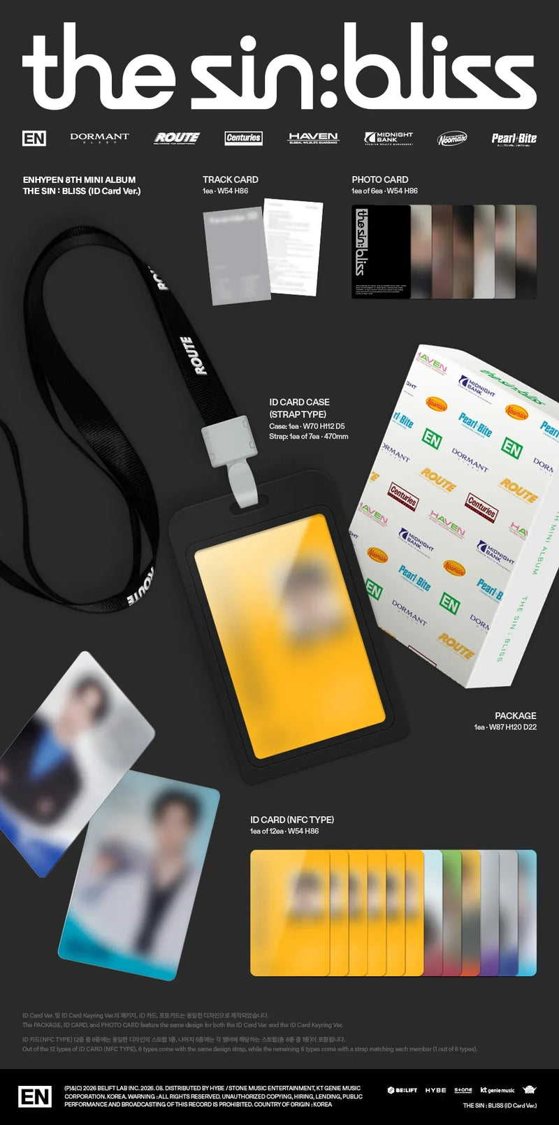 (PREORDER) ENHYPEN 8TH MINI ALBUM - THE SIN: BLISS (ID CARD VER.)