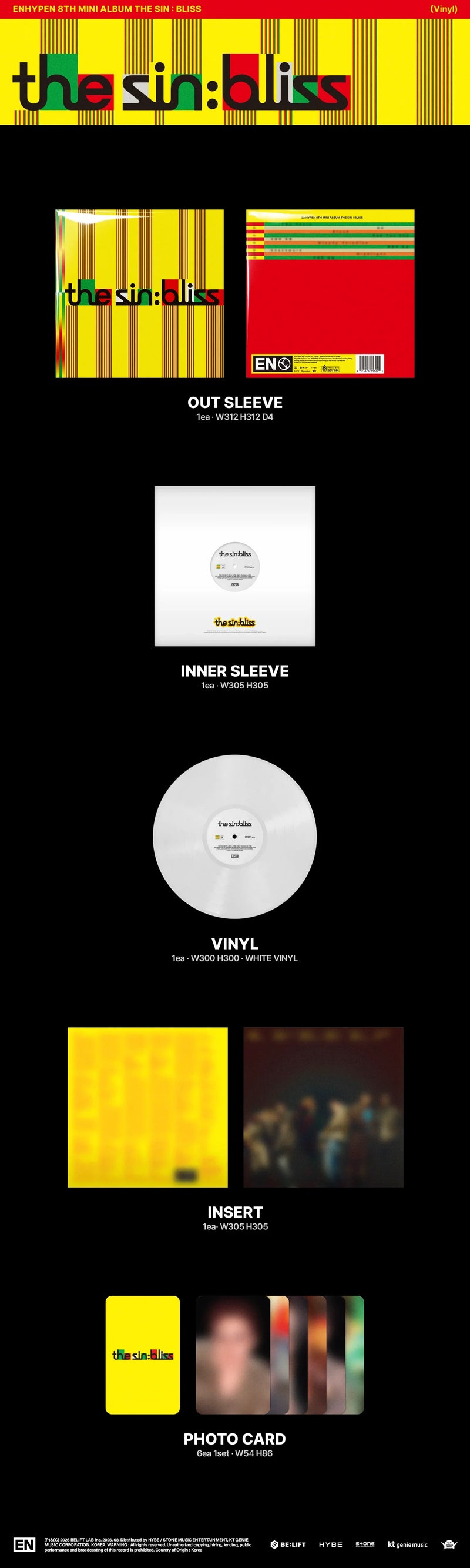 (PREORDER) ENHYPEN 8TH MINI ALBUM - THE SIN: BLISS (LP VER)