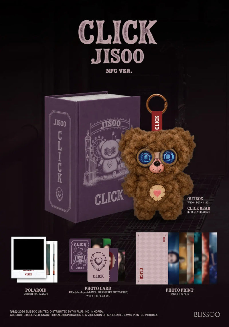 (PREORDER) JISOO SINGLE ALBUM - CLICK (CLICK BABY BEAR NFC VER.)