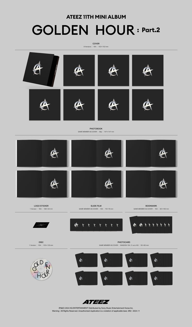 ATEEZ - 11TH MINI ALBUM - GOLDEN HOUR : PART. 2 (DIGIPACK VER.)