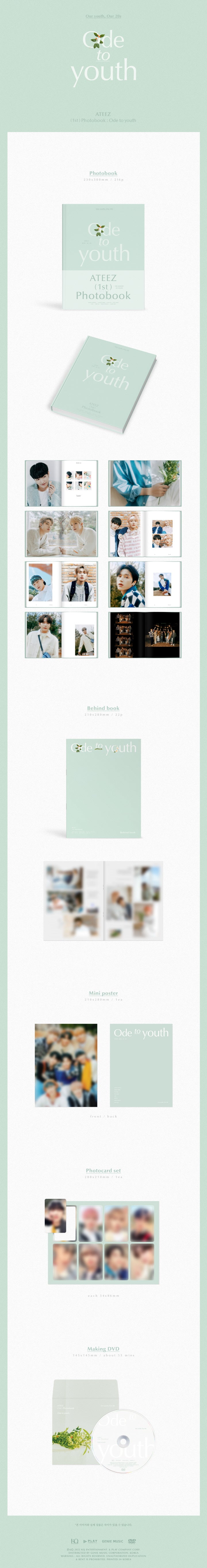ATEEZ - 1ST PHOTOBOOK - ODE TO YOUTH