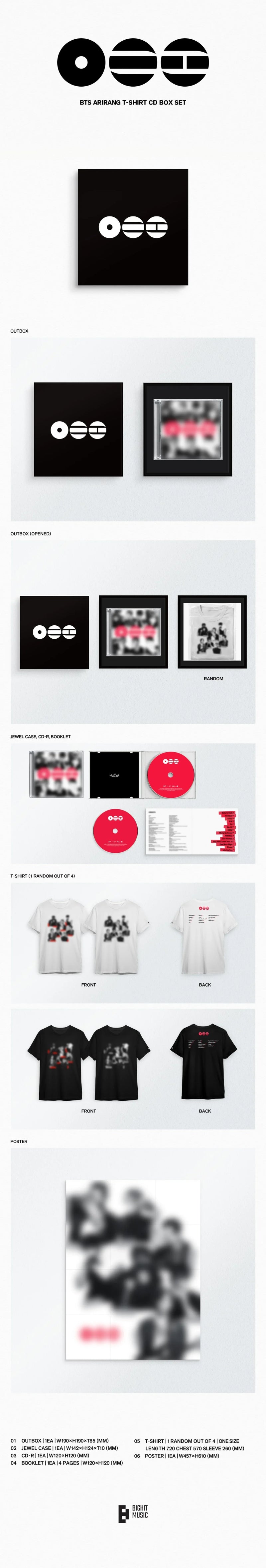BTS - 5TH ALBUM - ARIRANG (TSHIRT CD BOX SET)