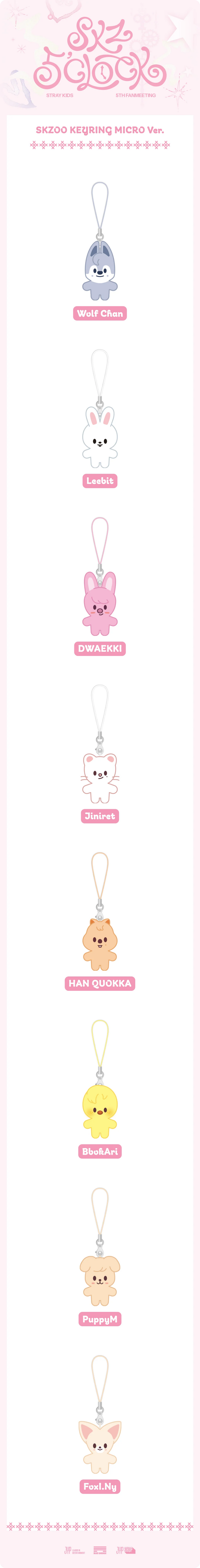 STRAY KIDS - SKZ 5'CLOCK 5TH FAN MEETING OFFICAL MD SKZOO KEYRING MICRO VER.