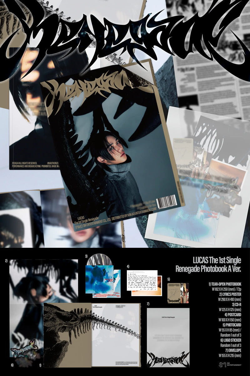 LUCAS - 1ST SINGLE ALBUM - RENEGADE (PHOTOBOOK VER.) - Oh Seoul Happy VER. A Albums