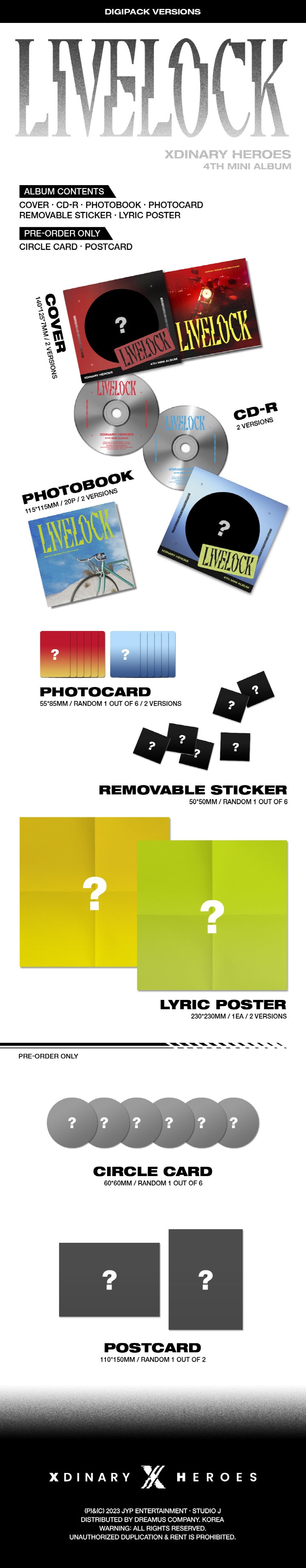 XDINARY HEROES - 4TH MINI ALBUM - LIVELOCK (DIGIPACK VER.)