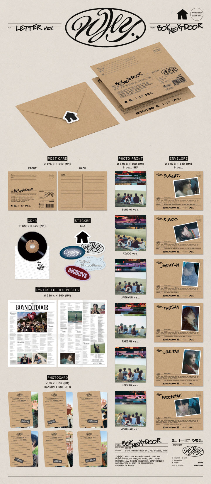 BOYNEXTDOOR - 1ST EP ALBUM - WHY .. (LETTER VER.)