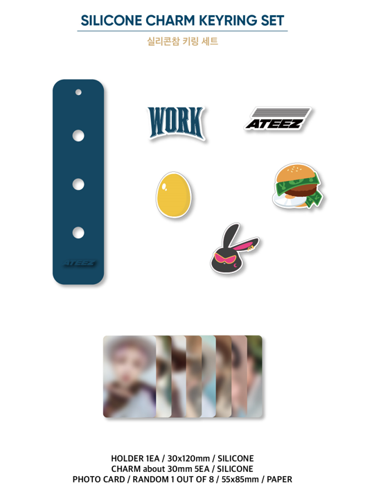 ATEEZ - OFFICIAL MD [GOLDEN HOUR : Part.1] - SILICONE CHARM KEYRING SET