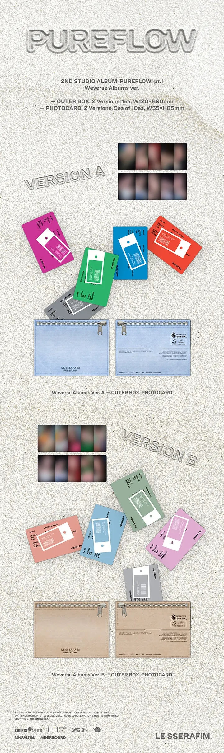 LE SSERAFIM - 2ND ALBUM - PUREFLOW PT.1 - WEVERSE ALBUM VER