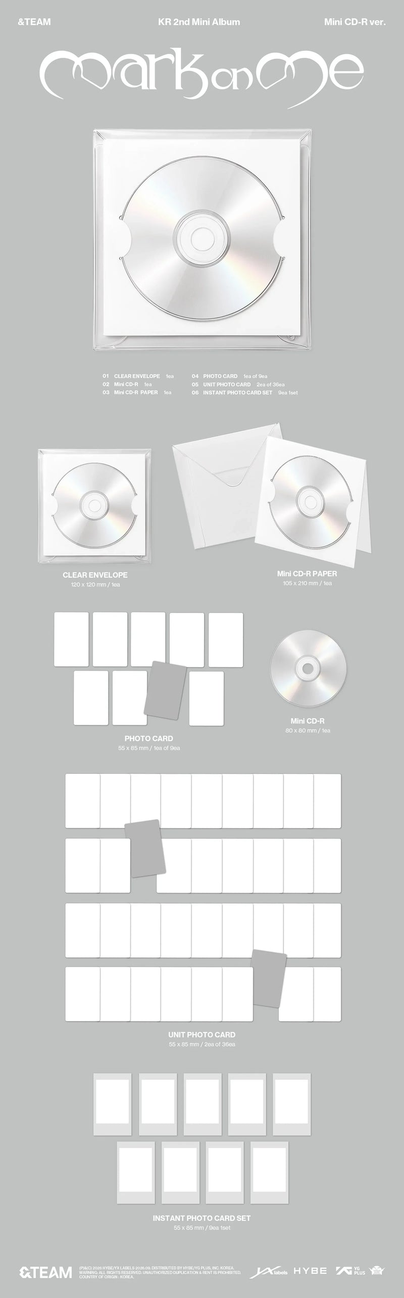 (PREORDER) &TEAM - 2ND KOREAN MINI ALBUM - MARK ON ME (MINI CD-R VER.)