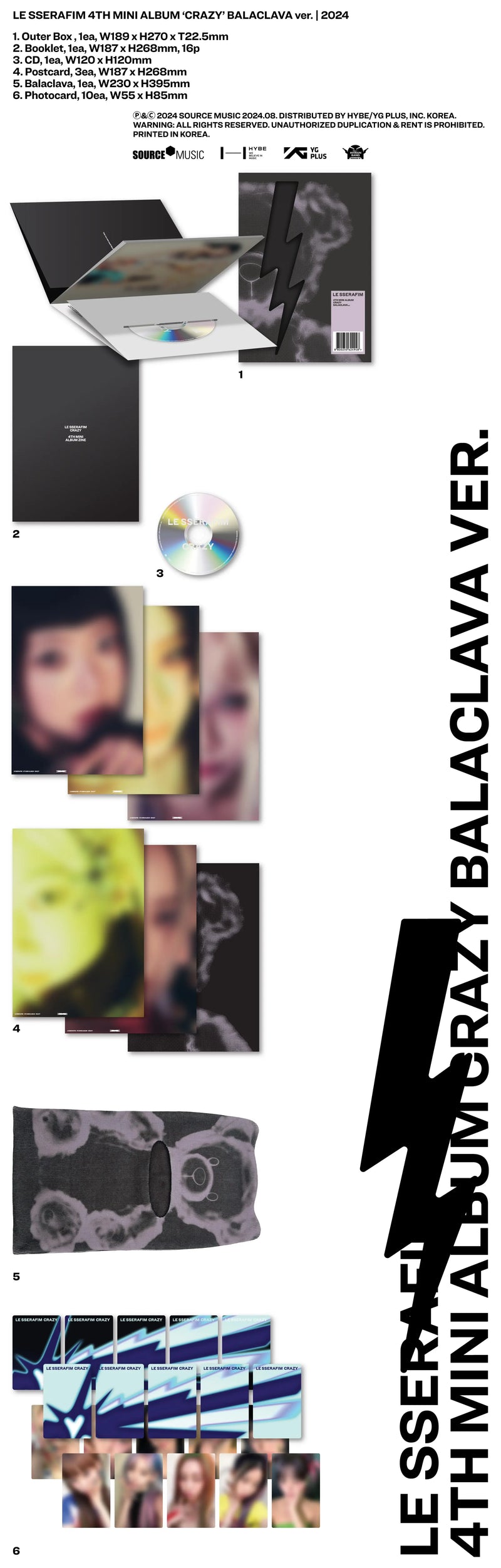 LE SSERAFIM - 4TH MINI ALBUM - CRAZY (BALACLAVA VER.)