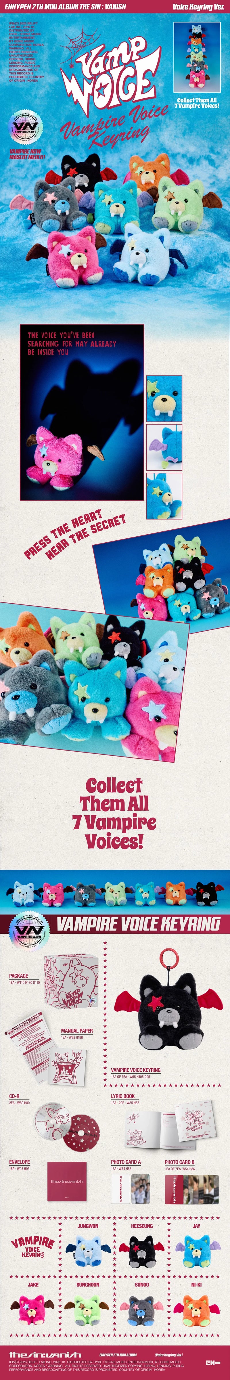 PREORDER) ENHYPEN 7th Mini Album - THE SIN : VANISH (Voice Keyring