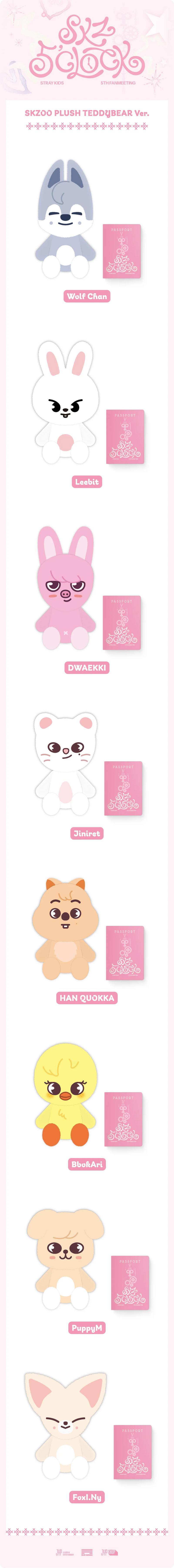 STRAY KIDS - SKZ 5'CLOCK 5TH FAN MEETING OFFICAL MD SKZOO PLUSH TEDDYBEAR VER.