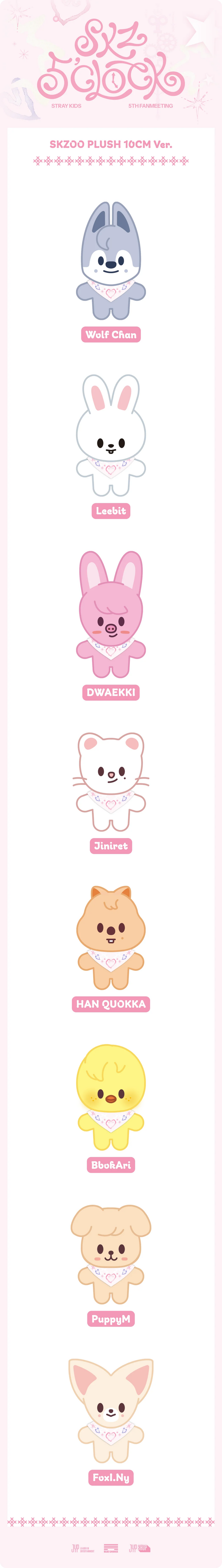 STRAY KIDS - SKZ 5'CLOCK 5TH FAN MEETING OFFICAL MD SKZOO PLUSH 10CM