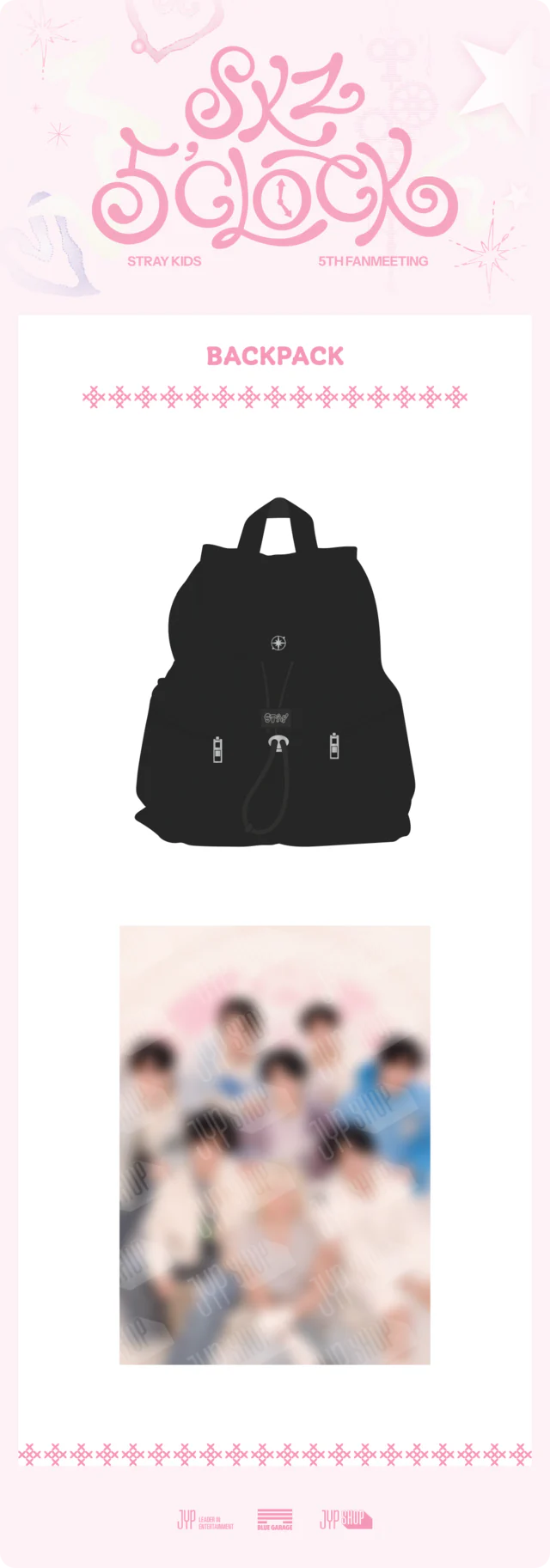 (PREORDER) STRAY KIDS - SKZ 5'CLOCK 5TH FAN MEETING OFFICAL MD BACKPACK