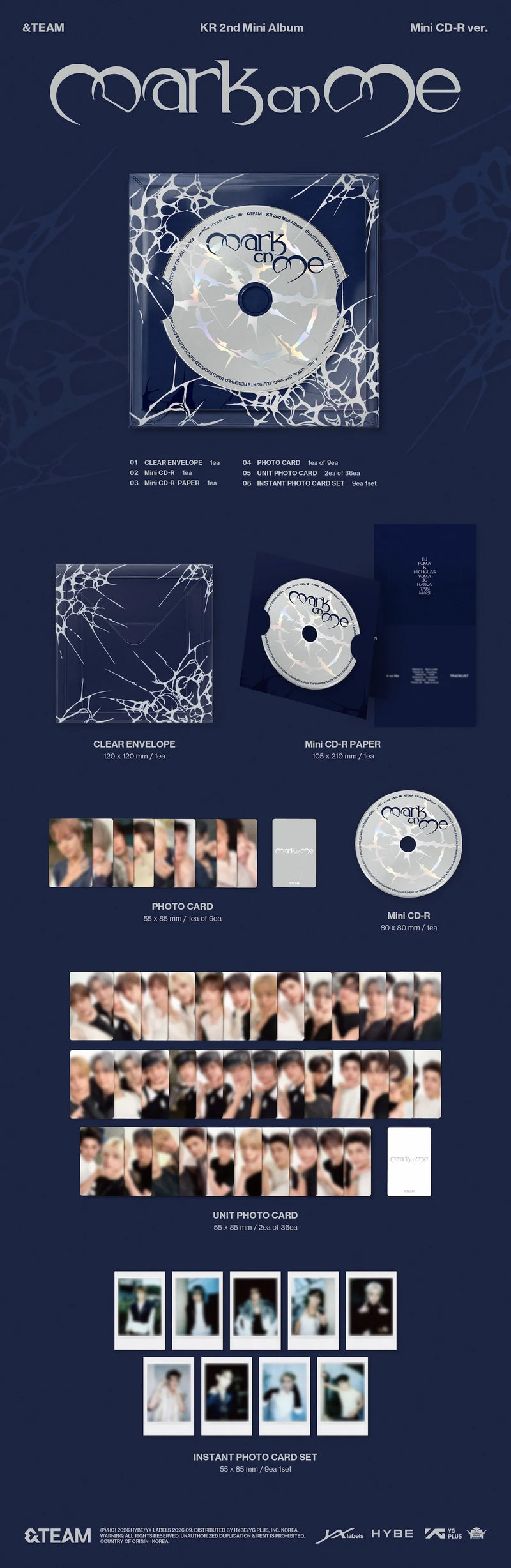 (PREORDER) &TEAM - 2ND KOREAN MINI ALBUM - MARK ON ME (MINI CD-R VER.)