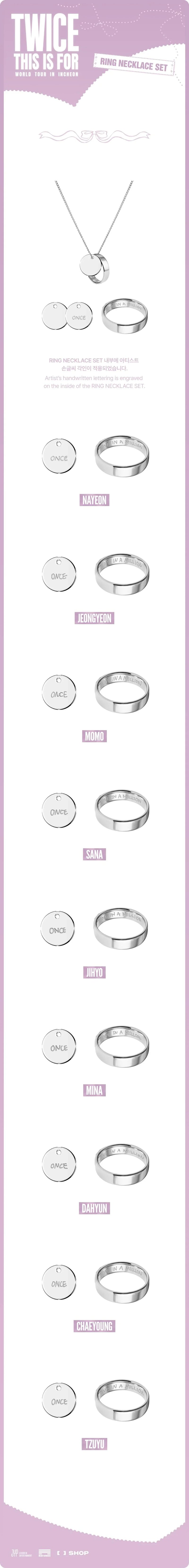TWICE - RING NECKLACE SET ['THIS IS FOR' World Tour in Incheon Official MD]
