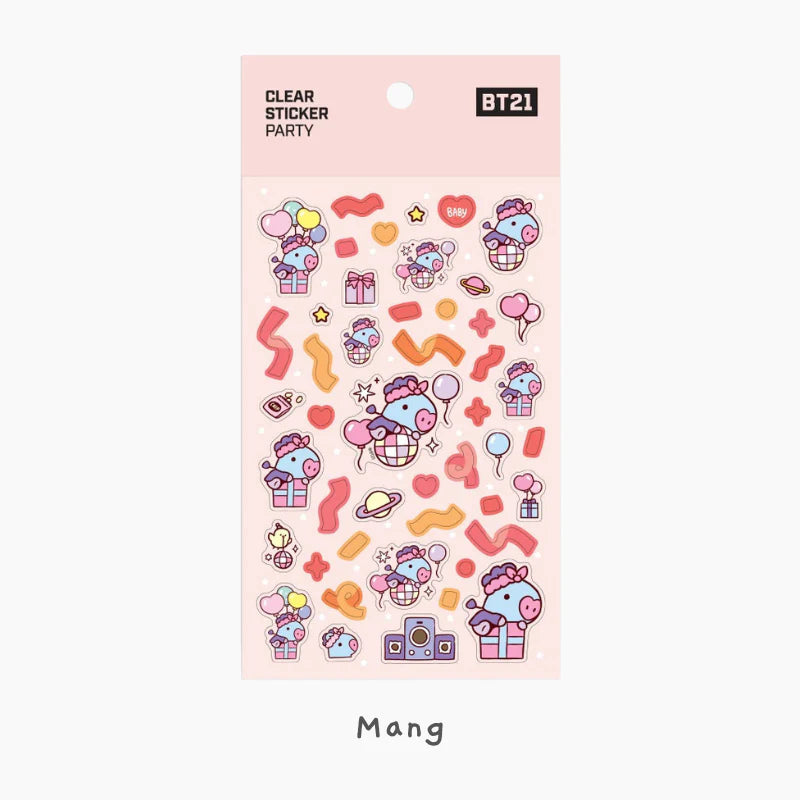 BT21 - MININI - CLEAR STICKER - PARTY