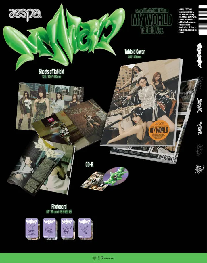 AESPA - 3RD MINI ALBUM - MY WORLD (TABLOID VER.)