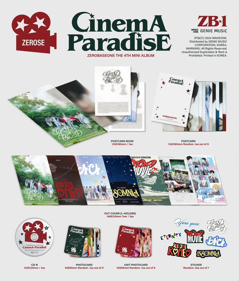 ZEROBASEONE - 4TH MINI ALBUM - CINEMA PARADISE (ZEROSE VER.)