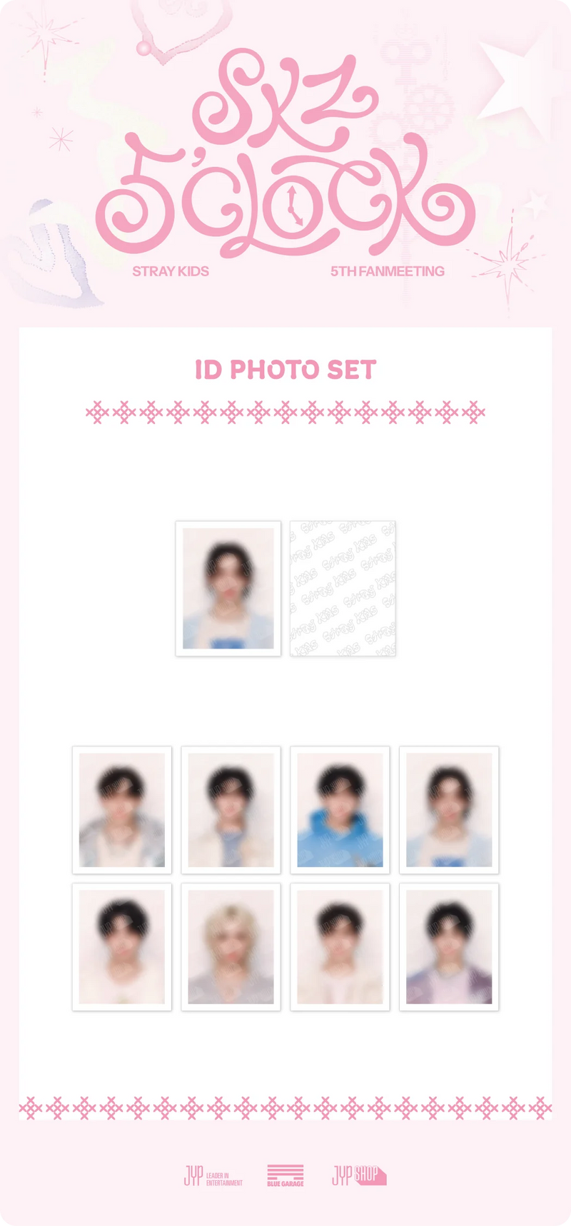 STRAY KIDS - SKZ 5'CLOCK 5TH FAN MEETING OFFICAL MD ID PHOTO SET