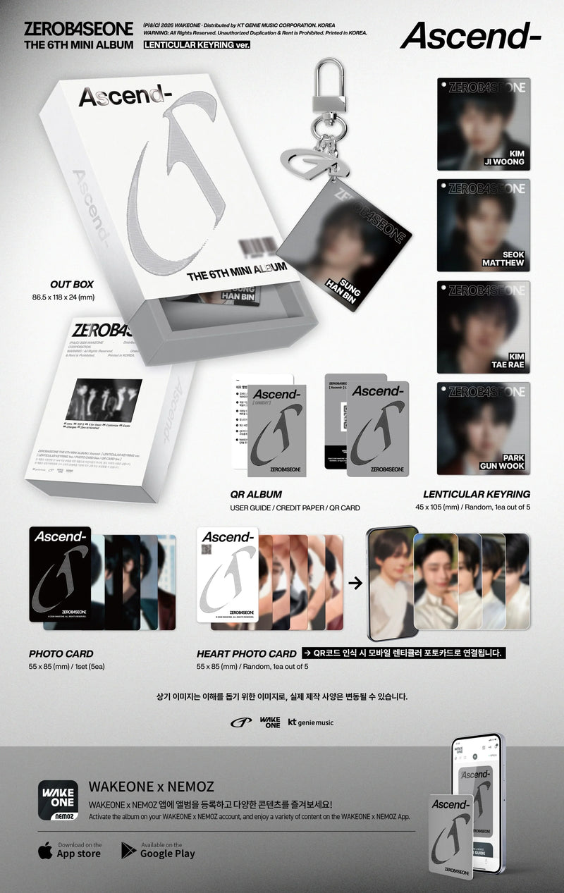 ZEROBASEONE - 6TH MINI ALBUM - ASCEND (LENTICULAR KEYRING VER.)