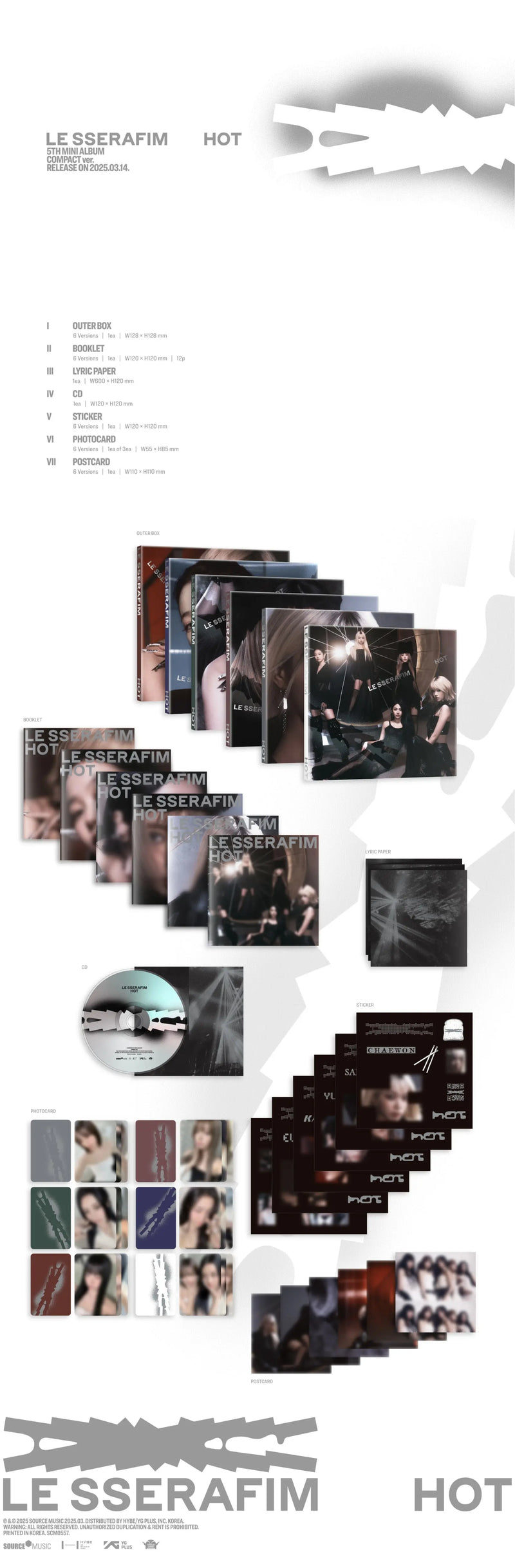 LE SSERAFIM - 5TH MINI ALBUM - HOT (COMPACT VER.)