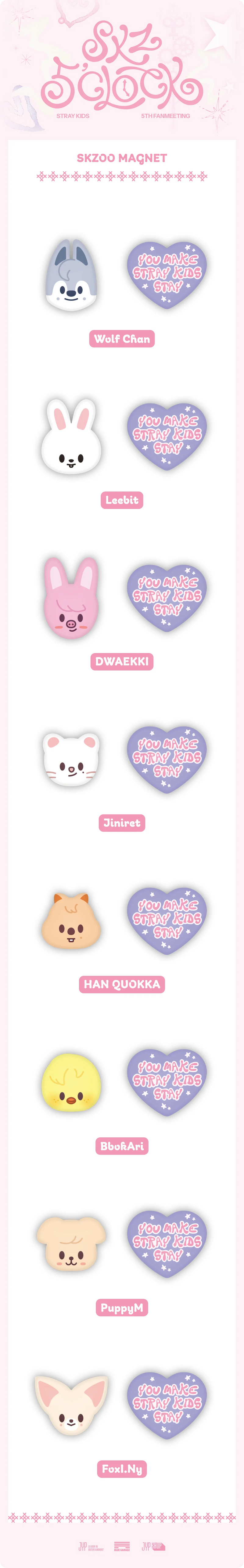 STRAY KIDS - SKZ 5'CLOCK 5TH FAN MEETING OFFICAL MD SKZOO MAGNET