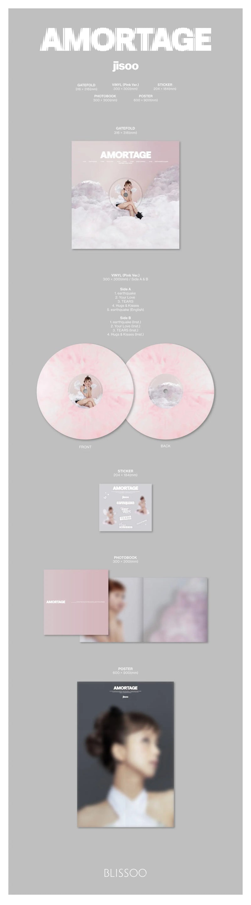 BLACKPINK - JISOO - MINI ALBUM - AMORTAGE (LP) (PINK VER.)