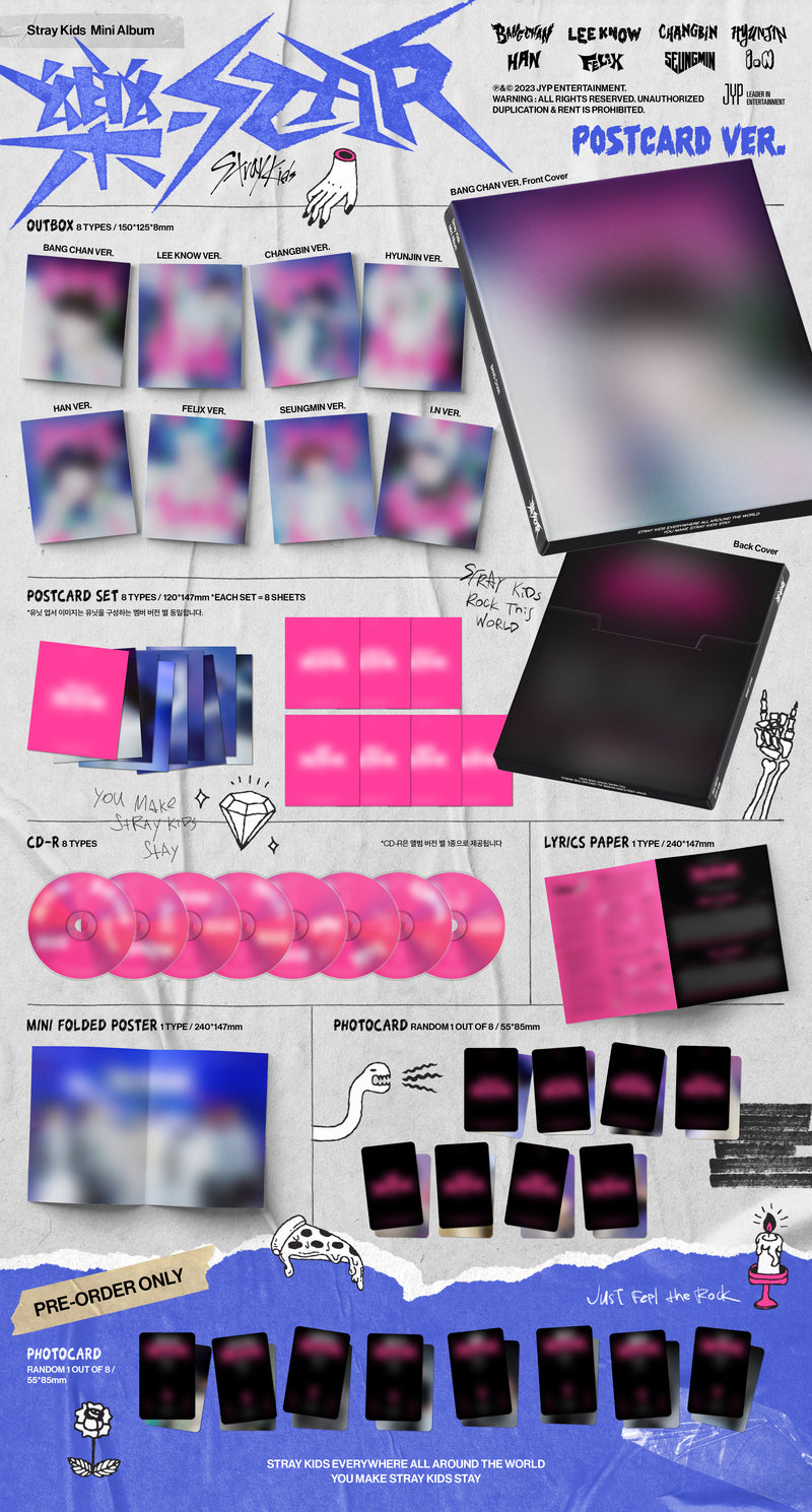 STRAY KIDS - MINI ALBUM - 樂-STAR (POSTCARD VER.)