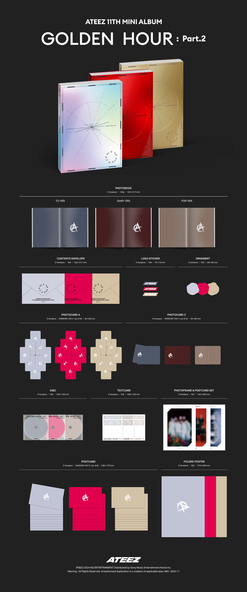 ATEEZ - 11TH MINI ALBUM - GOLDEN HOUR : PART. 2
