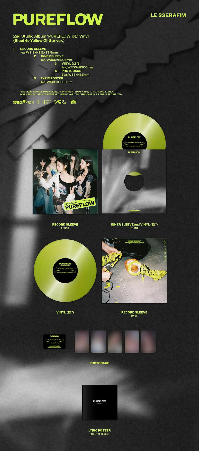 LE SSERAFIM - 2ND ALBUM - PUREFLOW PT.1 - VINYL VER.