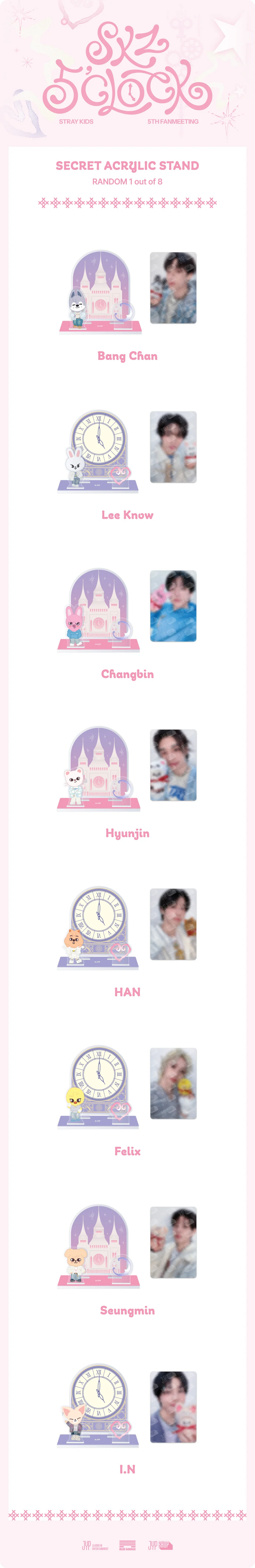 STRAY KIDS - SKZ 5'CLOCK 5TH FAN MEETING OFFICAL MD SECRET ACRYLIC STAND