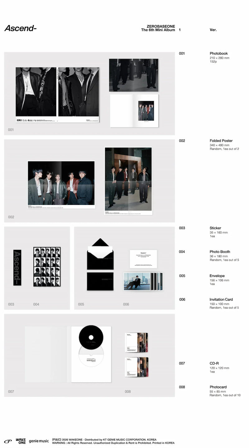 ZEROBASEONE - 6TH MINI ALBUM - ASCEND (PHOTOBOOK VER)