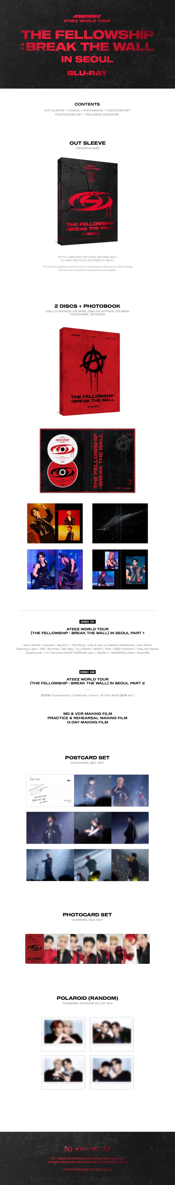 ATEEZ WORLD TOUR [THE FELLOWSHIP : BREAK THE WALL] IN SEOUL BLU-RAY