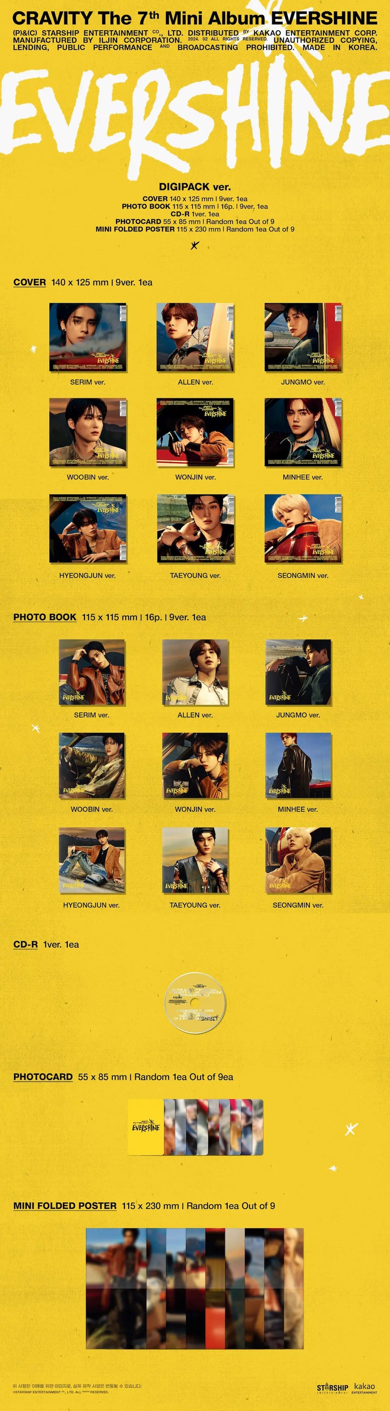 (DEAL) CRAVITY - 7TH MINI ALBUM - EVERSHINE (DIGIPACK VER.)