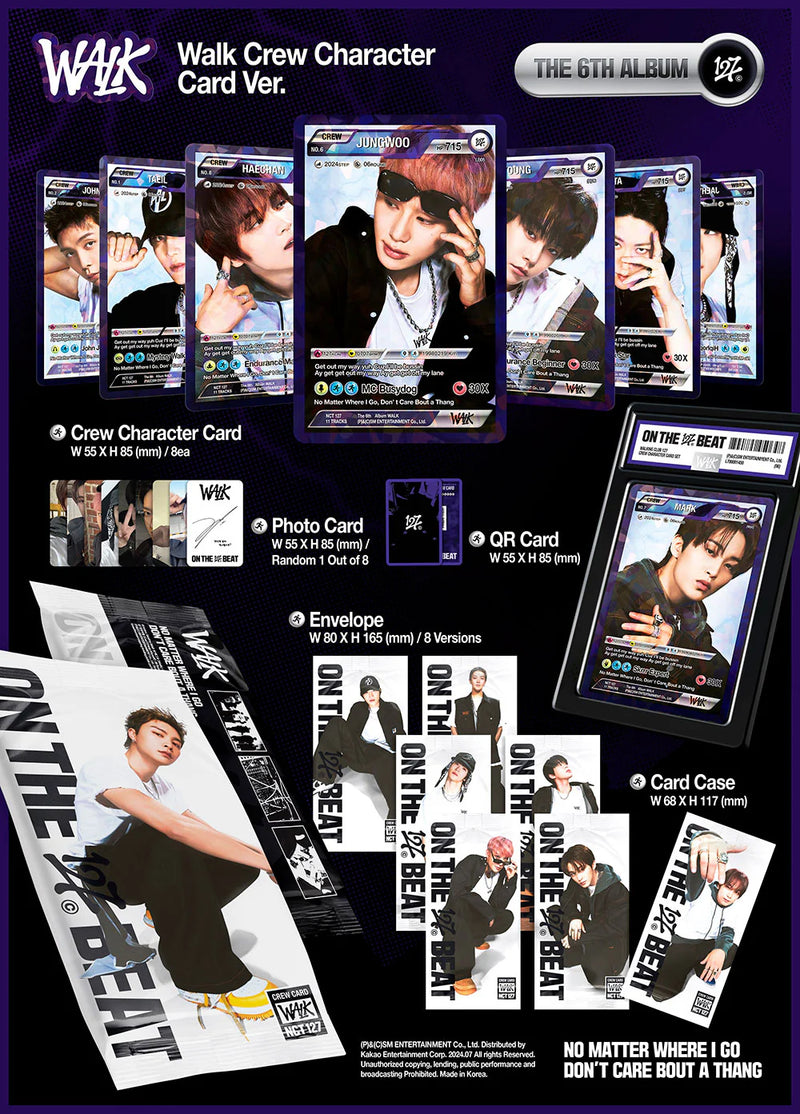 NCT 127 - 6TH ALBUM - WALK (WALK CREW CHARACTER CARD VER.)