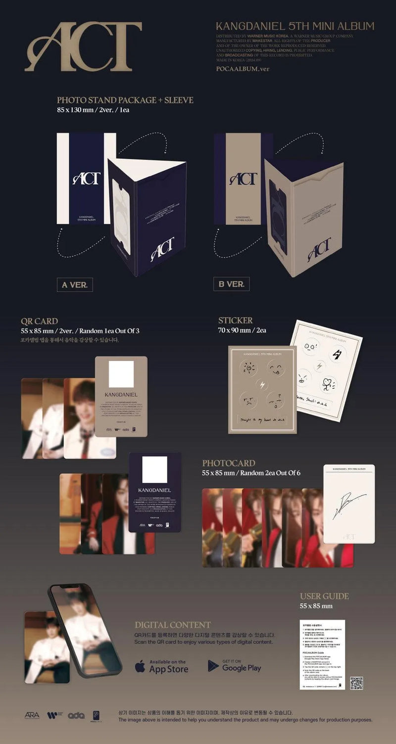 KANG DANIEL - 5TH MINI ALBUM - ACT (POCA ALBUM)