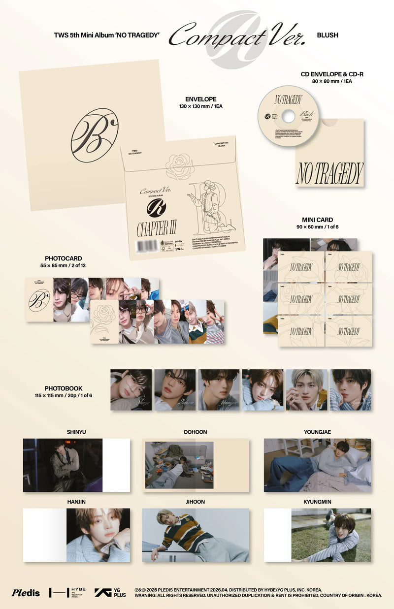 TWS - 5TH MINI ALBUM - NO TRAGEDY (COMPACT VER) (BLUSH VER.)