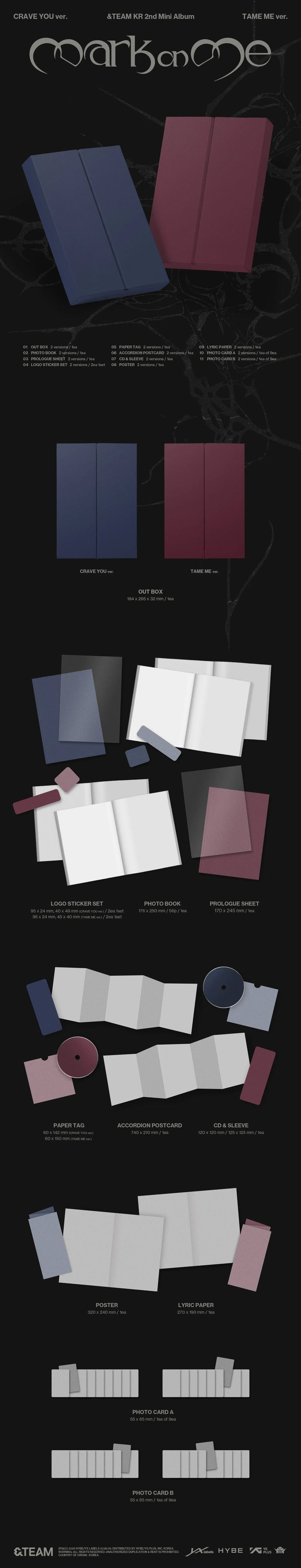 (PREORDER) &TEAM - 2ND KOREAN MINI ALBUM - MARK ON ME