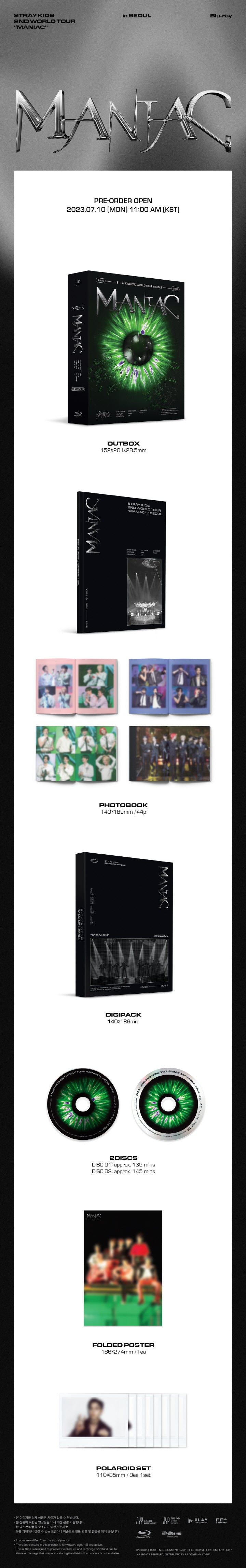 STRAY KIDS - 2ND WORLD TOUR - MANIAC IN SEOUL BLU-RAY