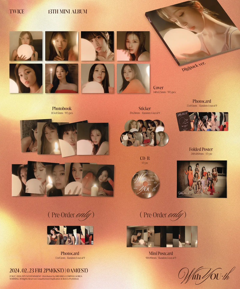 TWICE - 13TH MINI ALBUM - WITH YOU-TH (DIGIPACK VER.)