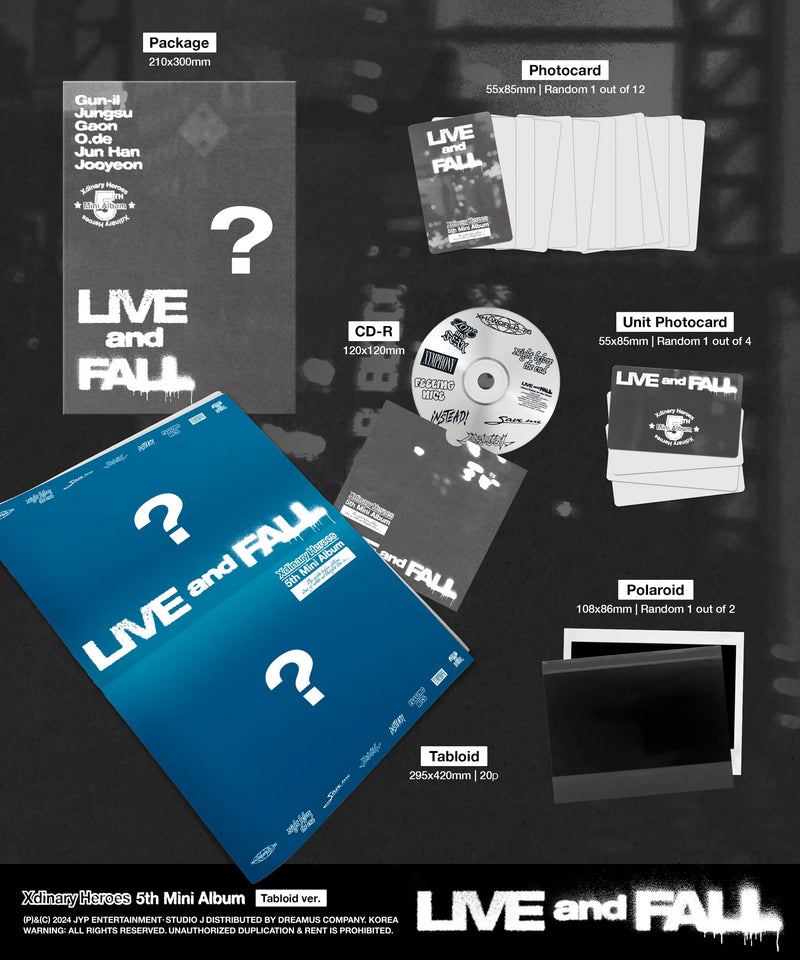 XDINARY HEROES - 5TH MINI ALBUM - LIVE AND FALL (TABLOID VER.)