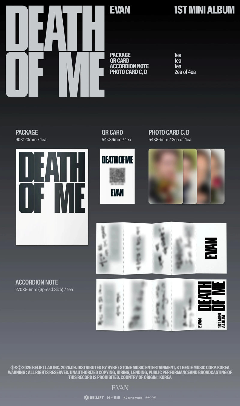 EVAN - 1ST MINI ALBUM - DEATH OF ME (WEVERSE ALBUM VER.)