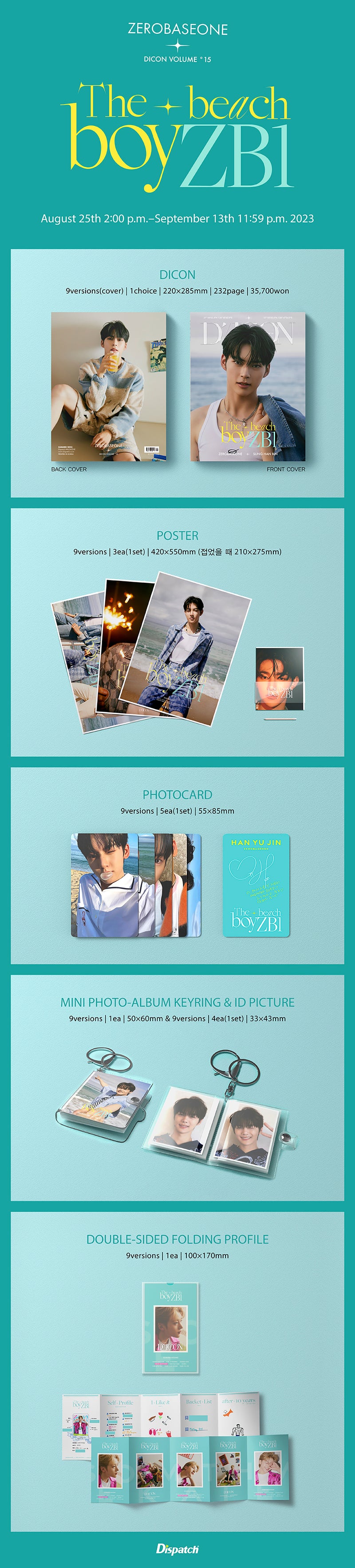 ZEROBASEONE - DICON VOLNUME N°15 : THE BEACH BOYZB1 (MEMBER VERS.)