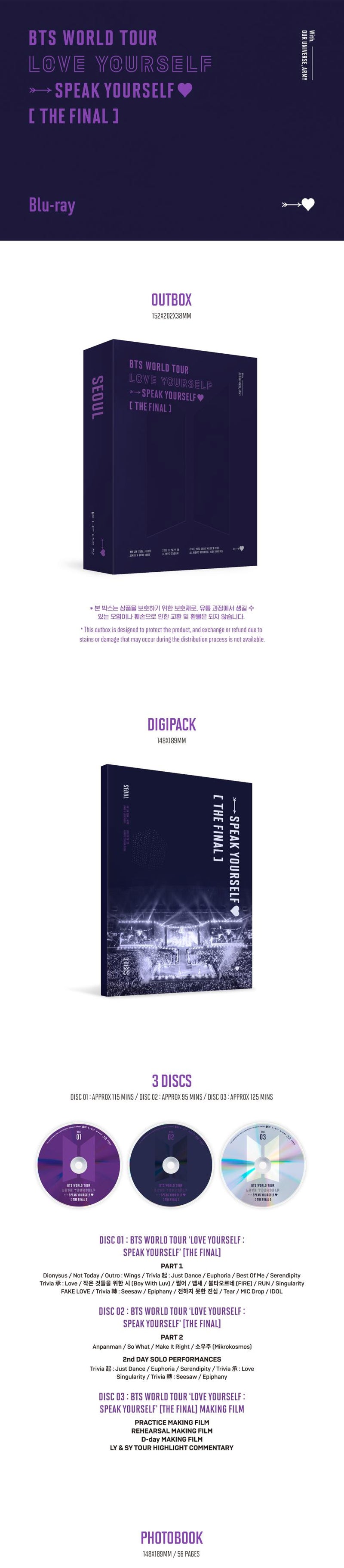 BTS World Tour 'Love Yourself : Speak Yourself' [The Final] BLU-RAY
