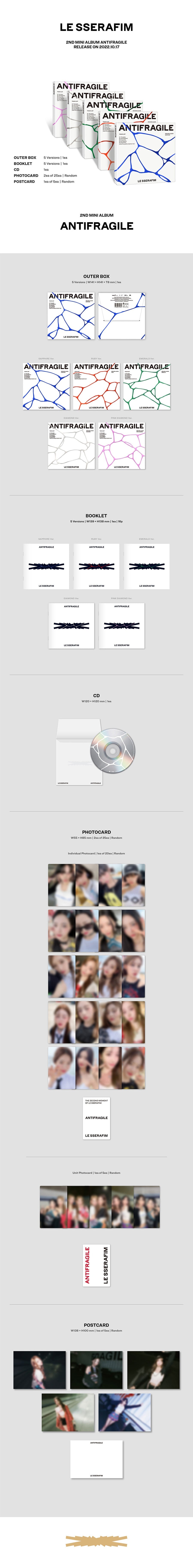 LE SSERAFIM - 2ND MINI ALBUM - ANTIFRAGILE (COMPACT VER.) — Oh