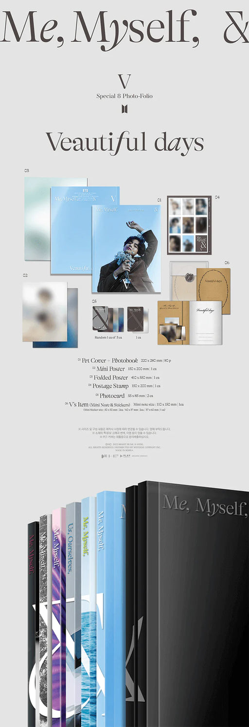 V [BTS] - Special 8 Photo-Folio Me, Myself, and V 'Veautiful Days' - Oh Seoul Happy Photobook