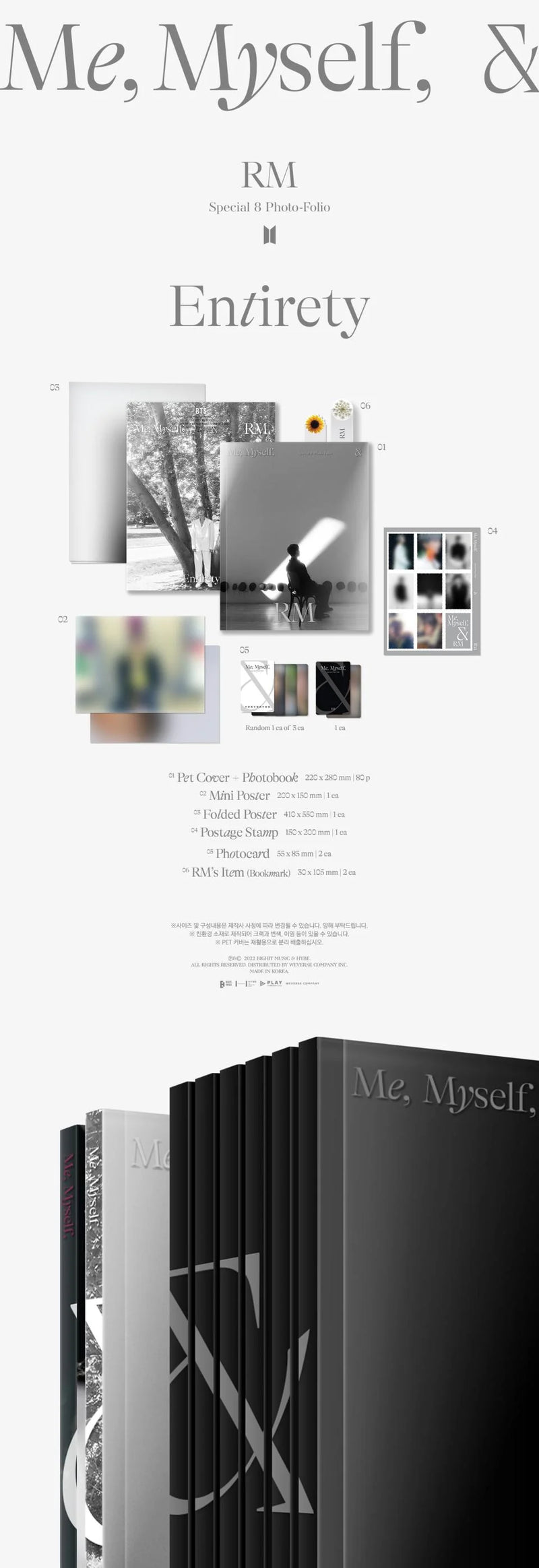 RM [BTS] - Special 8 Photo-Folio Me, Myself, and RM ‘Entirety’ - Oh Seoul Happy Photobook