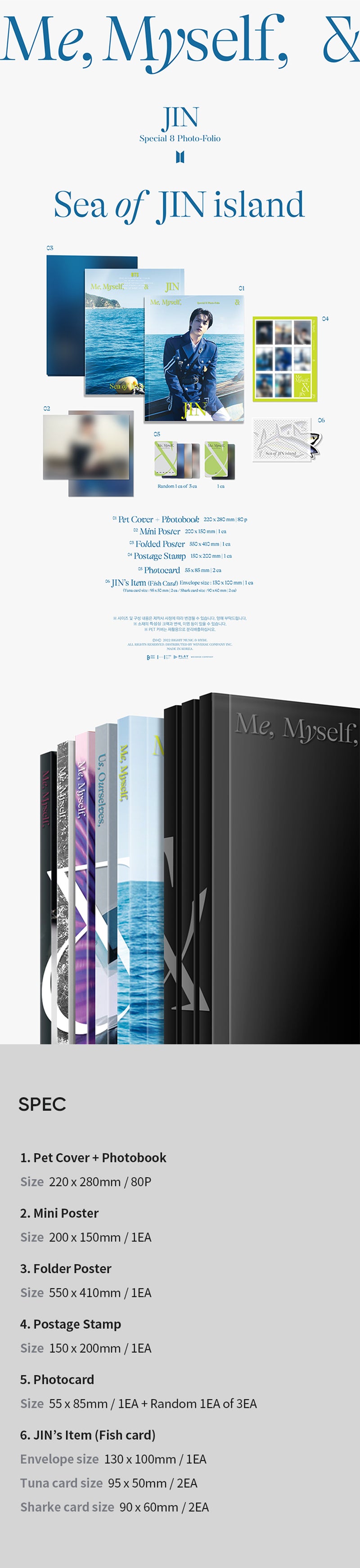 Jin [BTS] - Special 8 Photo-Folio Me, Myself, and Jin ‘Sea of JIN island’ - Oh Seoul Happy Photobook