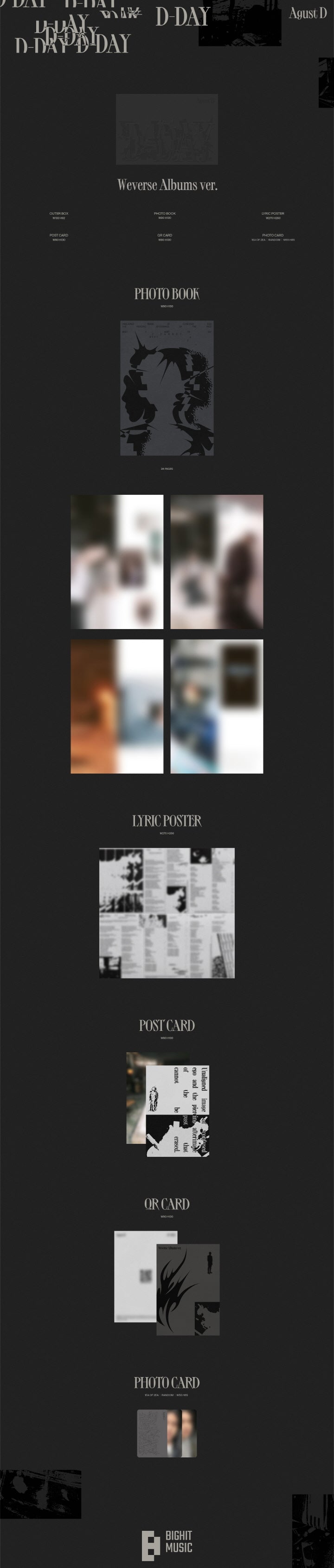 BTS - AGUST D - SOLO ALBUM - D-DAY (WEVERSE ALBUM VER.)